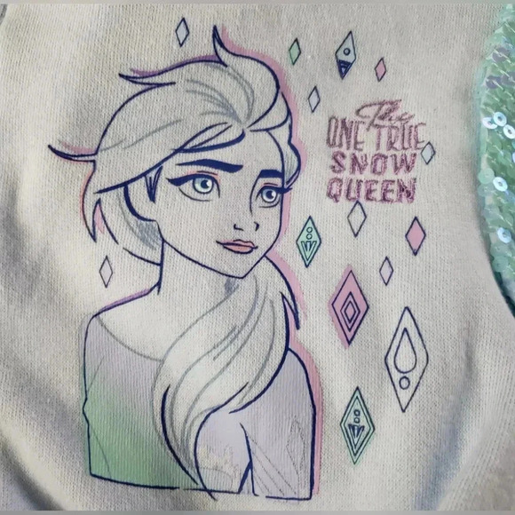 Girls DISNEY Frozen II XLarge (14-16) Elsa Sequin Sleeve Sweatshirt NWT - Picture 3 of 4